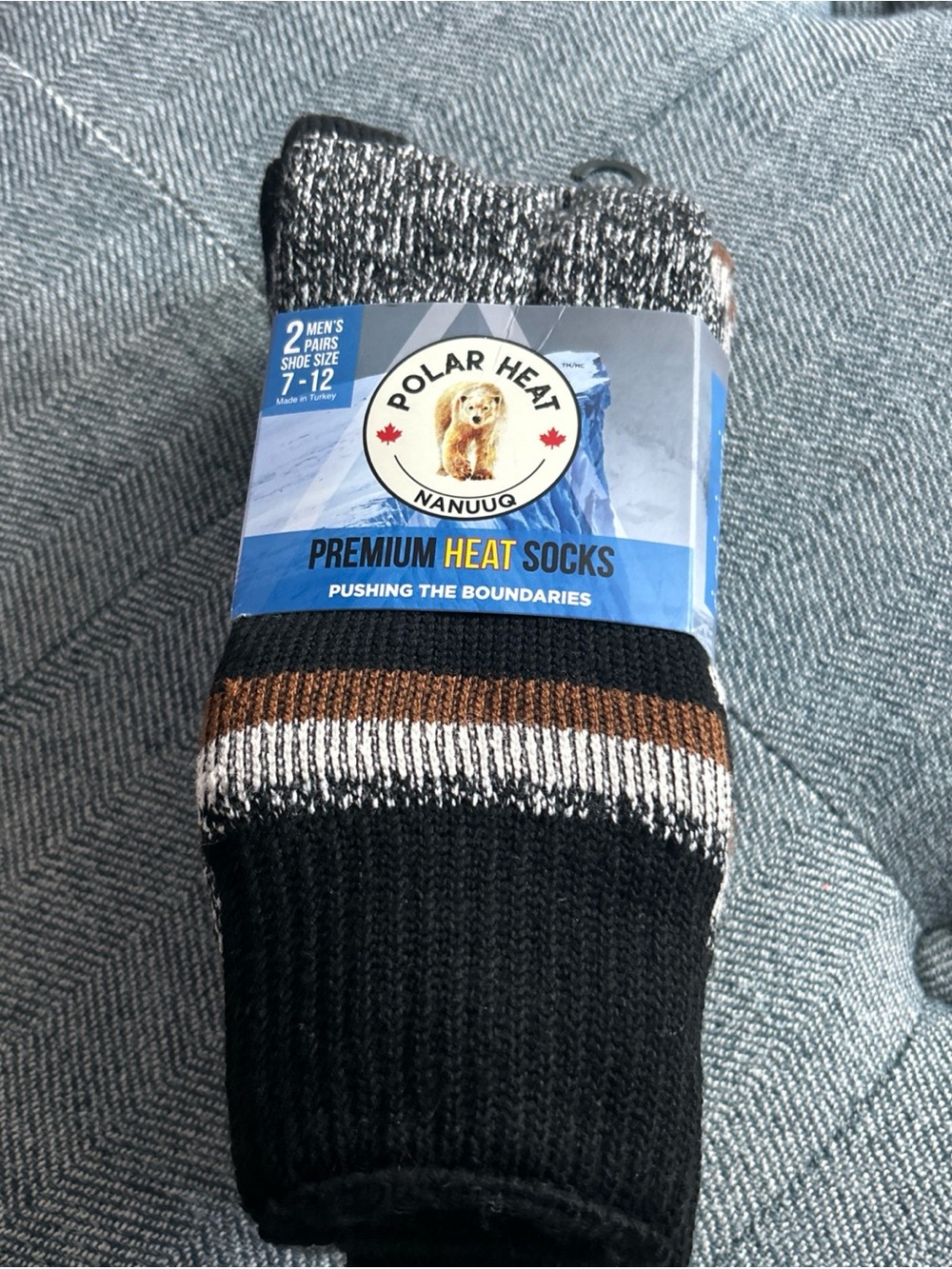 Polar Heat Nanuuq Men’s Premium Heat Socks, 2 Pack Thermal Socks, Size 7-12